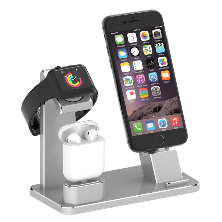 XMJ-001 3-In-1 Aluminum Alloy Charging Stand For IPhone / AirPods Pro / Apple Watch