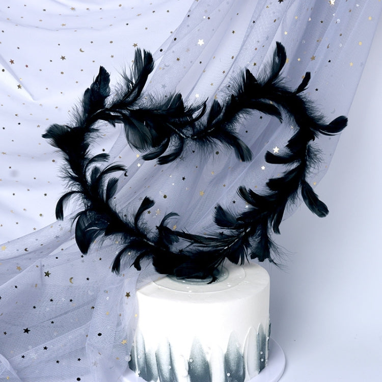 5 PCS Variety Of Feather Cake Dessert Decoration Black