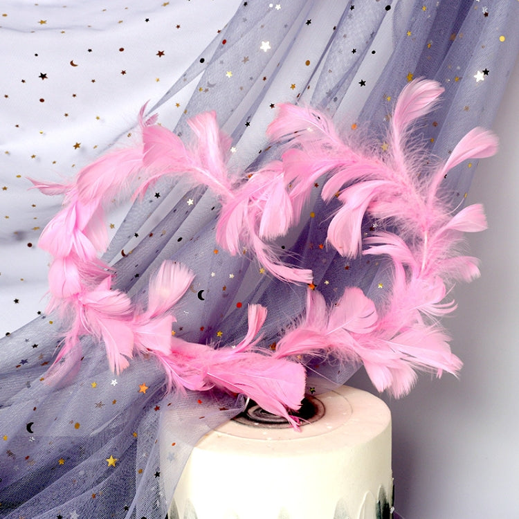 5 PCS Variety Of Feather Cake Dessert Decoration Pink