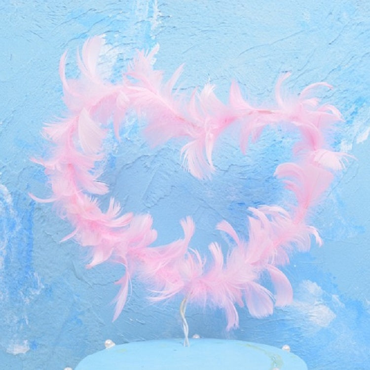 5 PCS Variety Of Feather Cake Dessert Decoration Pink