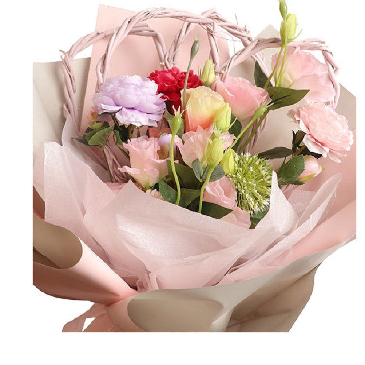 3 PCS Love Dragon Willow Dry Branch Bouquet Heart-shaped Rattan Decoration Flowers Packaging Supplies