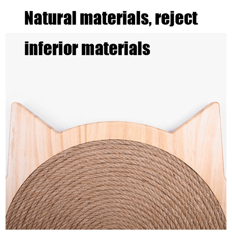 Handmade Sisal Solid Wood Durable Cat Grinding Claw Board Toy, Size: 42x39cm(Wood Color)