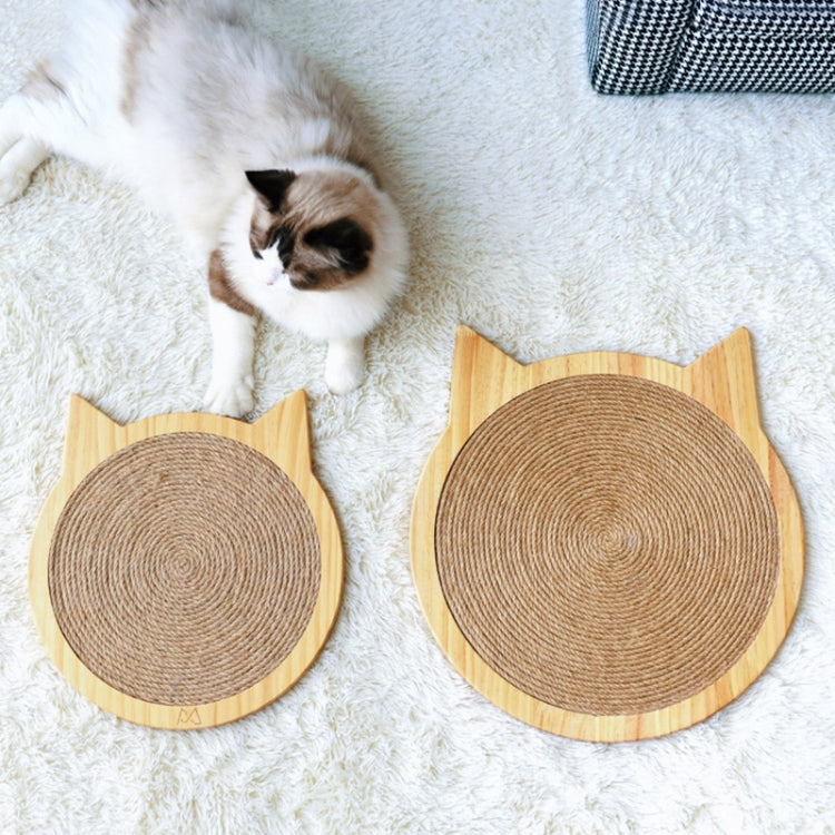 Handmade Sisal Solid Wood Durable Cat Grinding Claw Board Toy, Size: 42x39cm(Wood Color)
