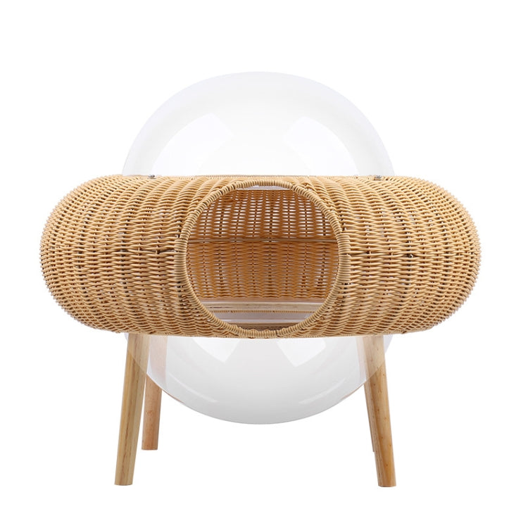 Closed Removable And Washable Breathable Space Capsule Rattan Cat Litter Starry Sky Cat House