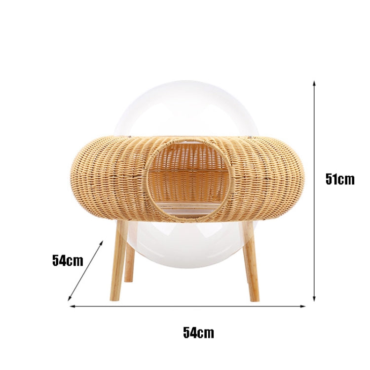Closed Removable And Washable Breathable Space Capsule Rattan Cat Litter Starry Sky Cat House