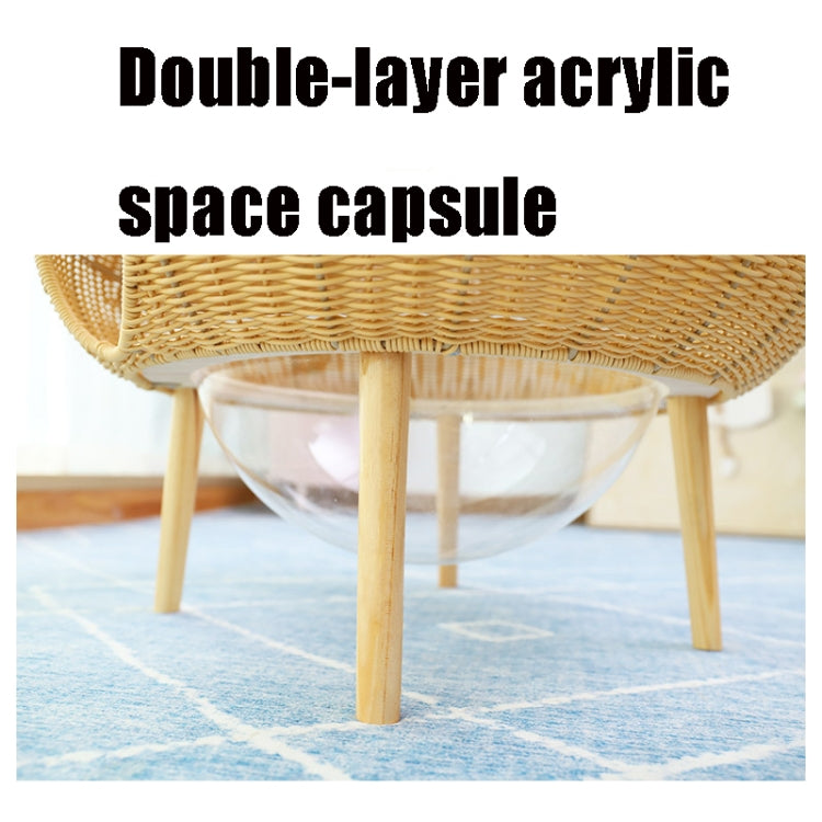 Closed Removable And Washable Breathable Space Capsule Rattan Cat Litter Starry Sky Cat House