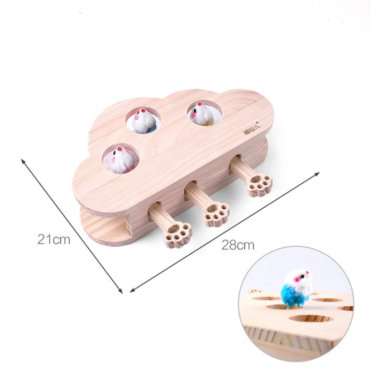 Hamster And Cat Toys Solid Wood Cat Supplies, Colour: Cloud Hairy Mouse