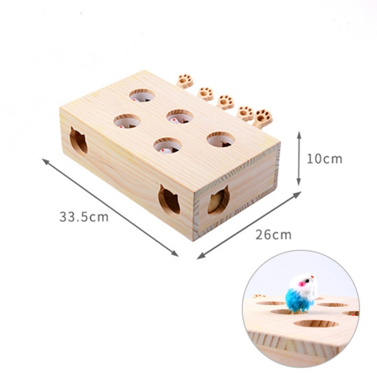 Hamster And Cat Toys Solid Wood Cat Supplies, Colour: Five-hole Hairy Mouse