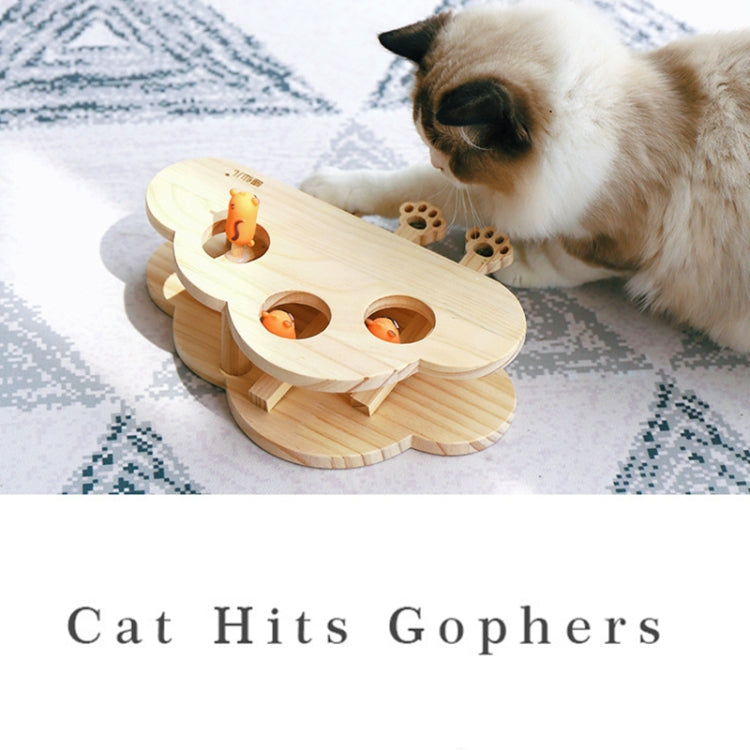 Hamster And Cat Toys Solid Wood Cat Supplies, Colour: Eight-hole doll