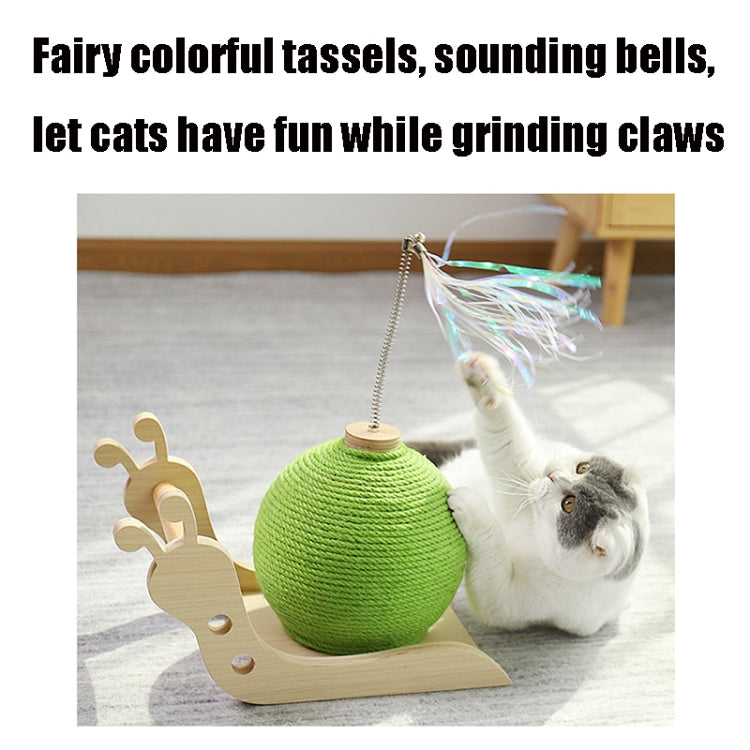 Cat Simulation Snail Self-Hey Toy Cat Catch Ball Bite Resistant Sisal Rope Claw Grinder(Green)