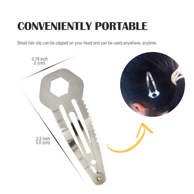 10 PCS 8 in 1 Multifunctional Hair Clip Outdoor Self-Defense First Aid Tool