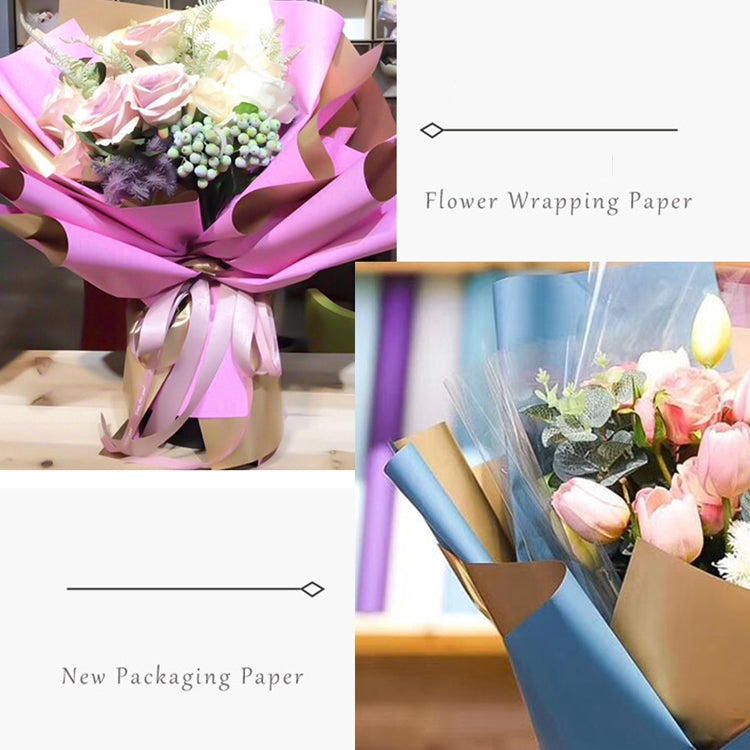 2 Bags Flower Shop Flower Wrapping Paper Waterproof Double-Sided Two-Color Flower Wrapping Material