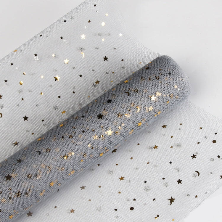 2 PCS Flowers Lined With Packing Gauze Stars And Moon Sequined Yarn Gift Box Flowers Package Material
