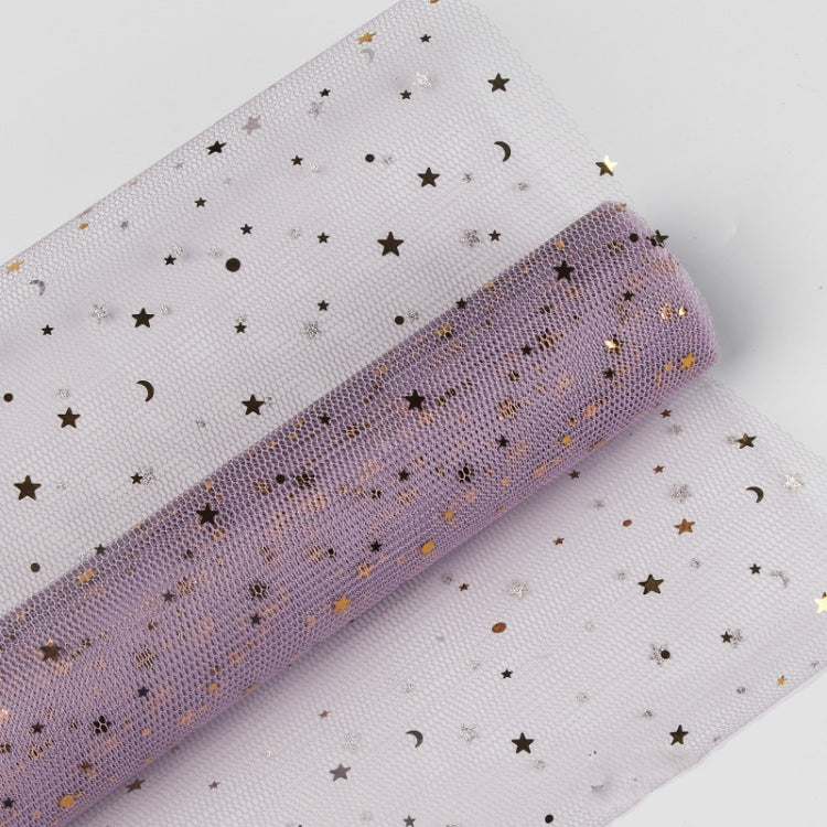 2 PCS Flowers Lined With Packing Gauze Stars And Moon Sequined Yarn Gift Box Flowers Package Material