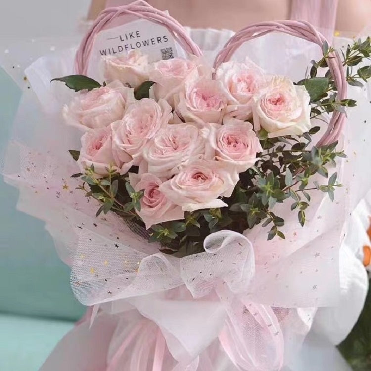 2 PCS Flowers Lined With Packing Gauze Stars And Moon Sequined Yarn Gift Box Flowers Package Material