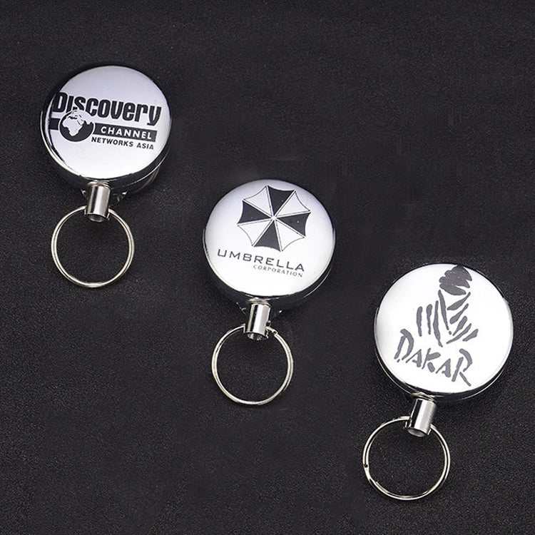 High Elasticity Retractable Wire Rope Key Ring Outdoor Anti-Lost Anti-Theft Retractable Key Ring Random Pattern Delivery(4 cm)