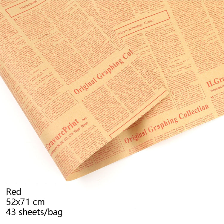 43 Sheets / Bag Newspaper Flower Wrapping Paper Waterproof Kraft Paper Gift Wrapping Paper