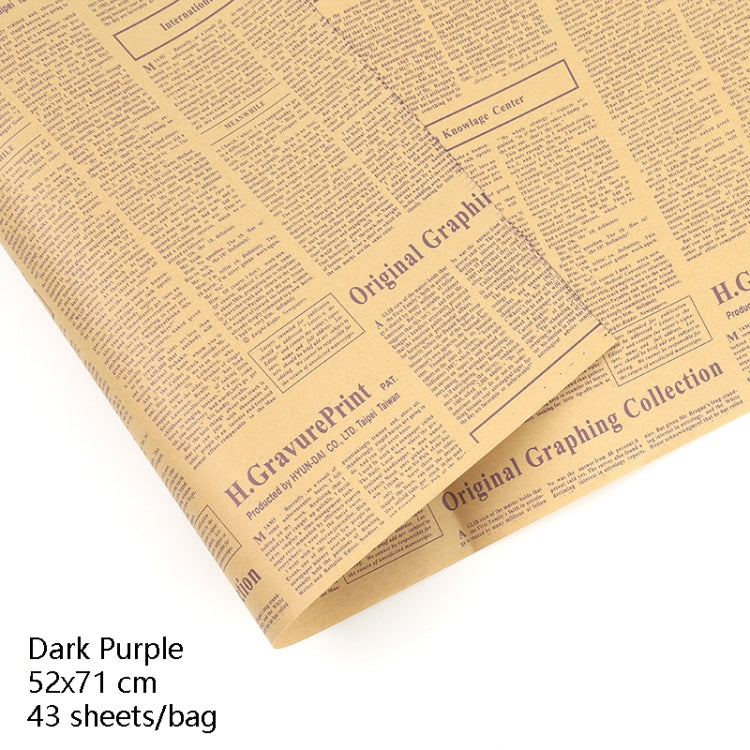 43 Sheets / Bag Newspaper Flower Wrapping Paper Waterproof Kraft Paper Gift Wrapping Paper