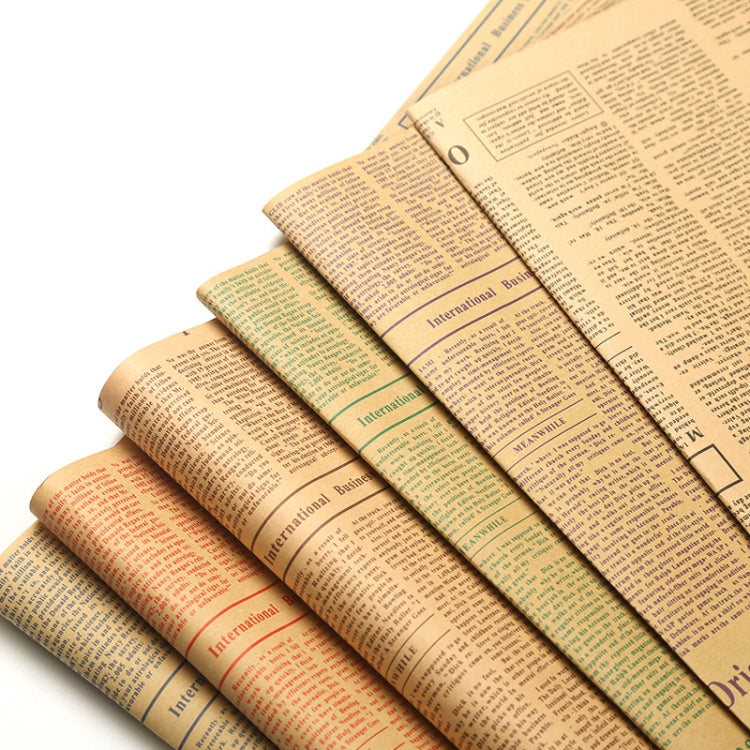 43 Sheets / Bag Newspaper Flower Wrapping Paper Waterproof Kraft Paper Gift Wrapping Paper