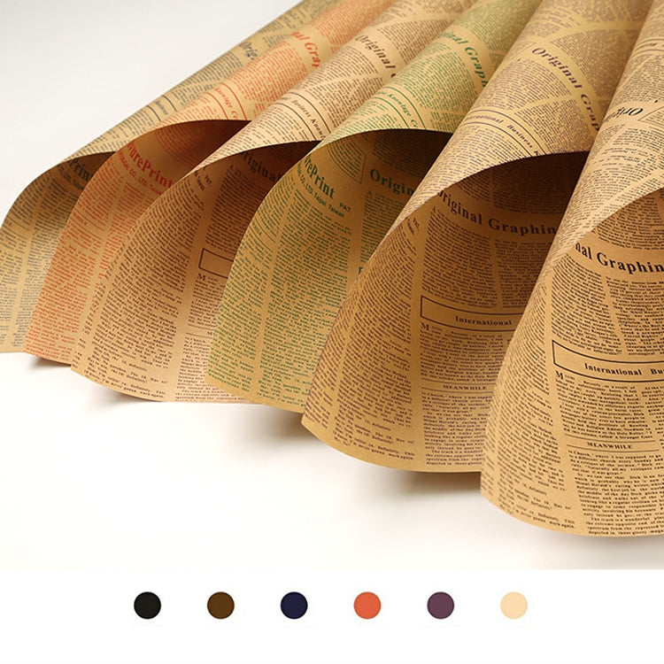 43 Sheets / Bag Newspaper Flower Wrapping Paper Waterproof Kraft Paper Gift Wrapping Paper