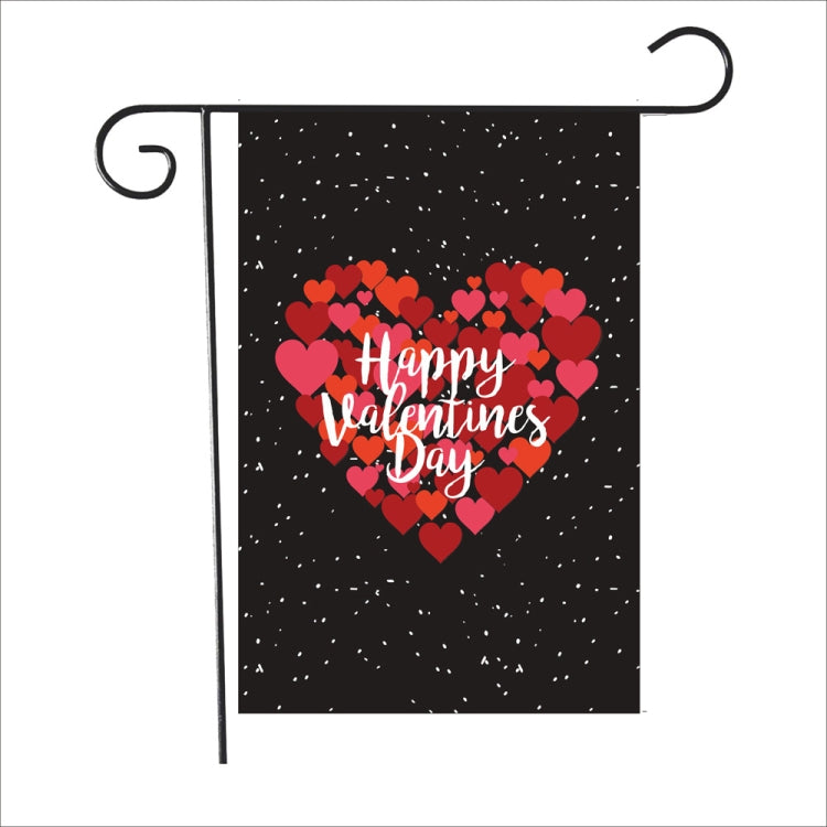 2 PCS Valentine Day Garden Flag Festive Atmosphere Garden Banner