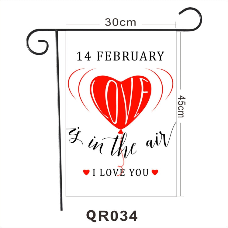 2 PCS Valentine Day Garden Flag Festive Atmosphere Garden Banner