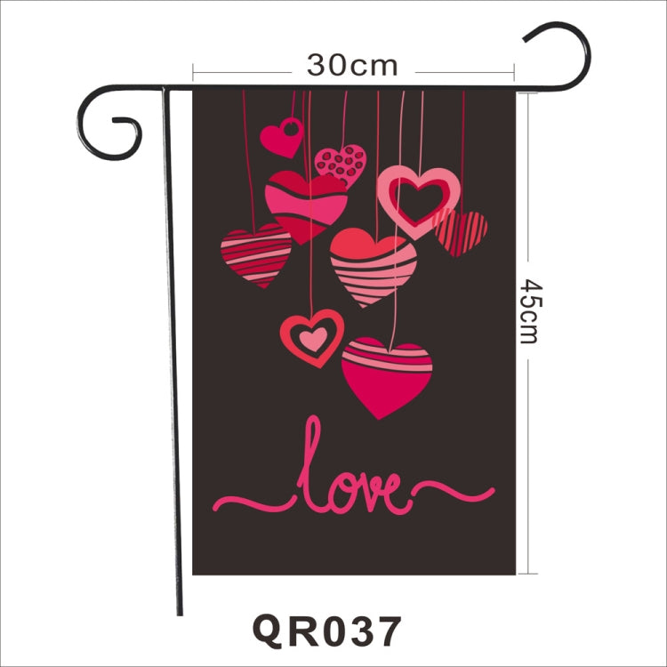 2 PCS Valentine Day Garden Flag Festive Atmosphere Garden Banner