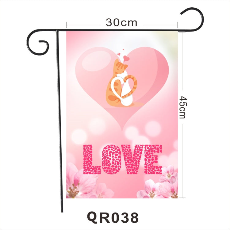 2 PCS Valentine Day Garden Flag Festive Atmosphere Garden Banner