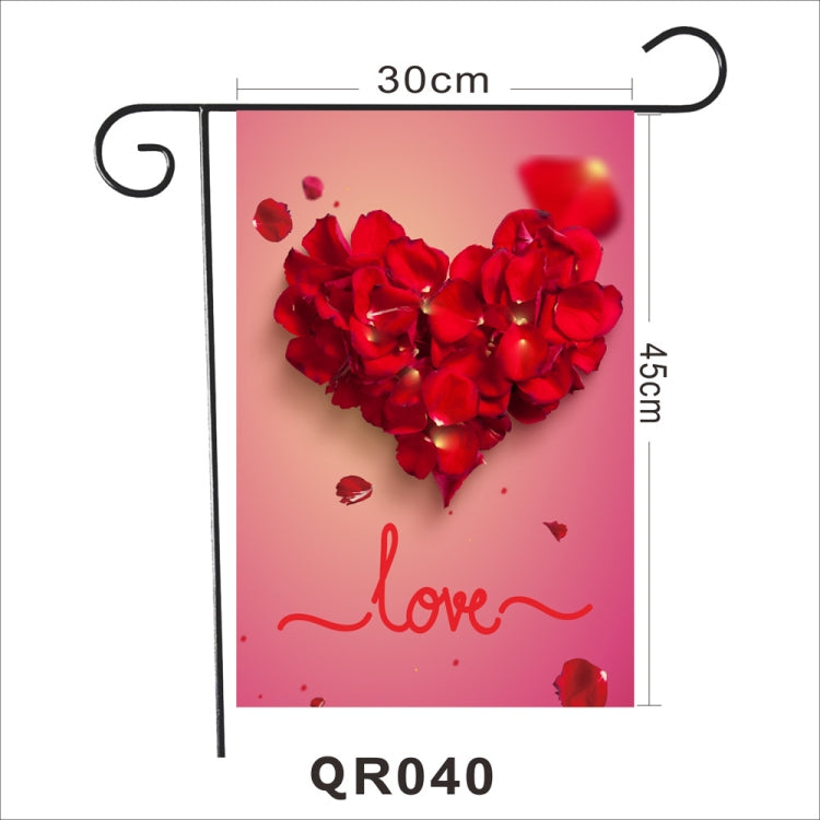 2 PCS Valentine Day Garden Flag Festive Atmosphere Garden Banner