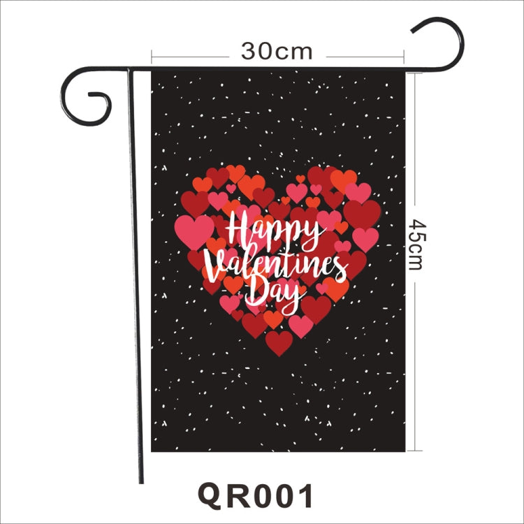2 PCS Valentine Day Garden Flag Festive Atmosphere Garden Banner
