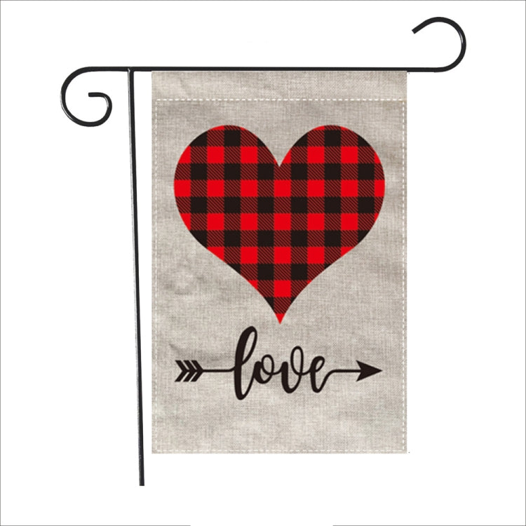 2 PCS Valentine Day Garden Flag Festive Atmosphere Garden Banner