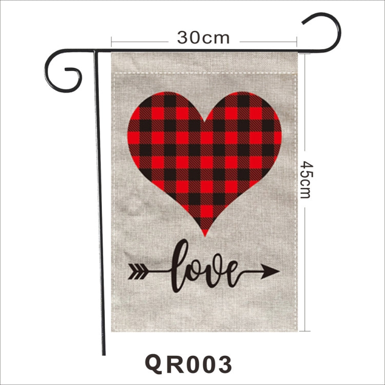 2 PCS Valentine Day Garden Flag Festive Atmosphere Garden Banner