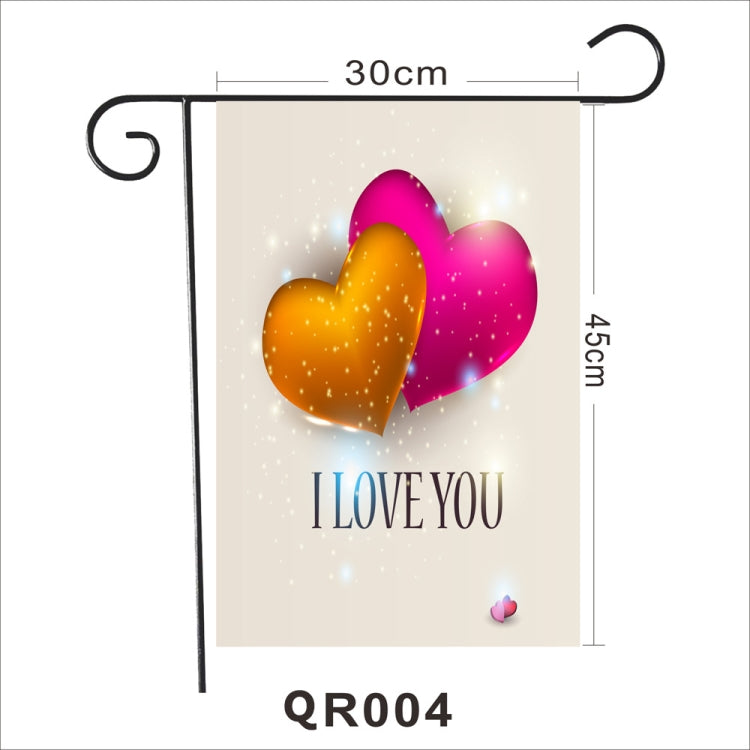 2 PCS Valentine Day Garden Flag Festive Atmosphere Garden Banner