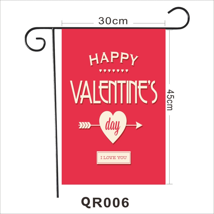 2 PCS Valentine Day Garden Flag Festive Atmosphere Garden Banner