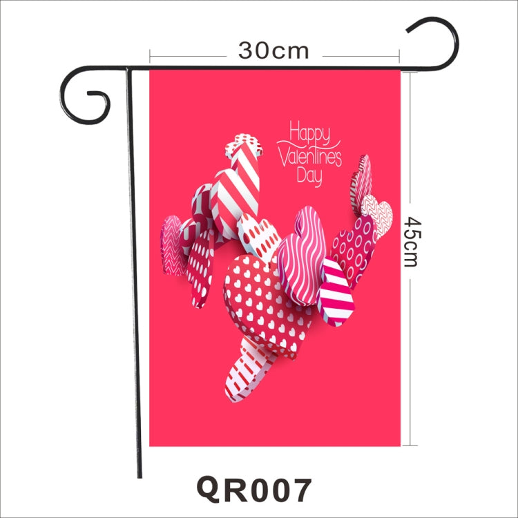 2 PCS Valentine Day Garden Flag Festive Atmosphere Garden Banner