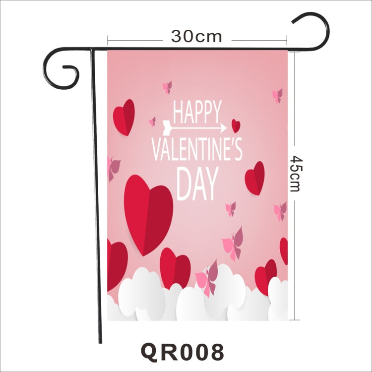 2 PCS Valentine Day Garden Flag Festive Atmosphere Garden Banner