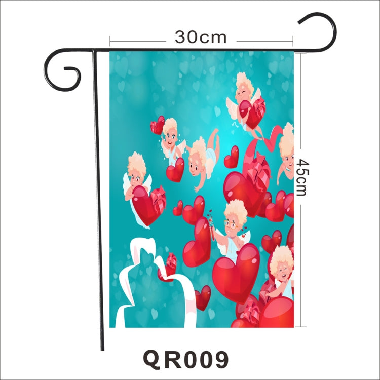 2 PCS Valentine Day Garden Flag Festive Atmosphere Garden Banner