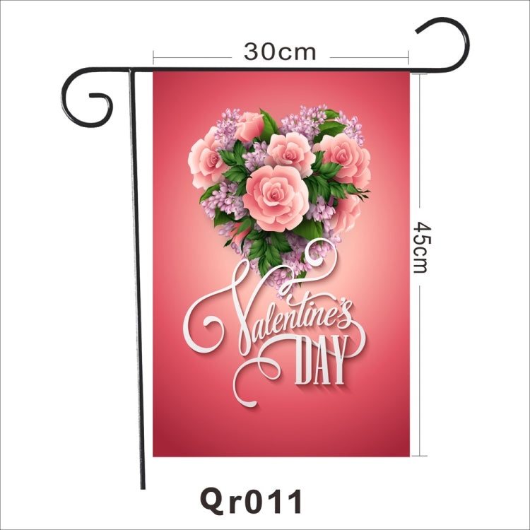 2 PCS Valentine Day Garden Flag Festive Atmosphere Garden Banner
