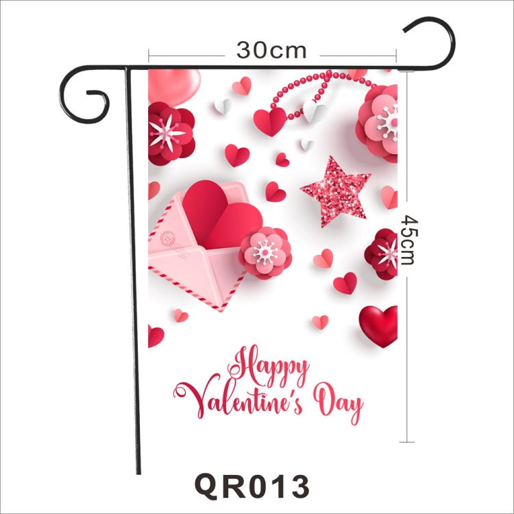 2 PCS Valentine Day Garden Flag Festive Atmosphere Garden Banner