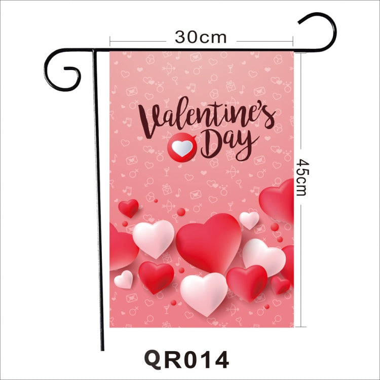 2 PCS Valentine Day Garden Flag Festive Atmosphere Garden Banner