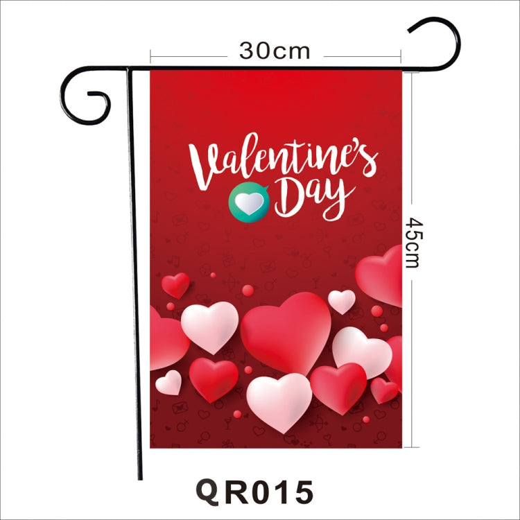 2 PCS Valentine Day Garden Flag Festive Atmosphere Garden Banner