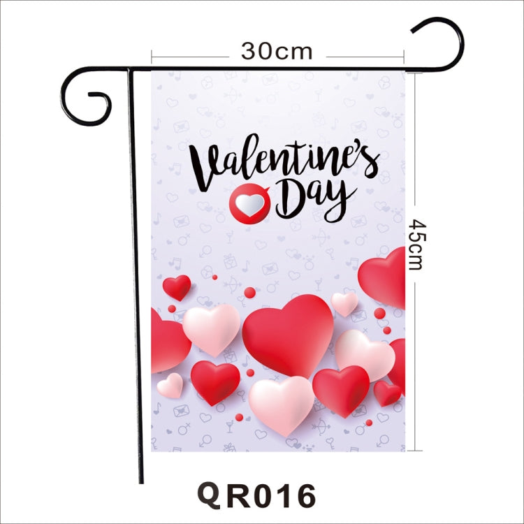 2 PCS Valentine Day Garden Flag Festive Atmosphere Garden Banner