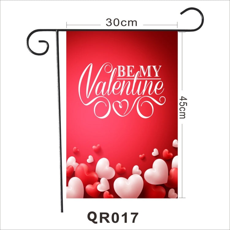 2 PCS Valentine Day Garden Flag Festive Atmosphere Garden Banner