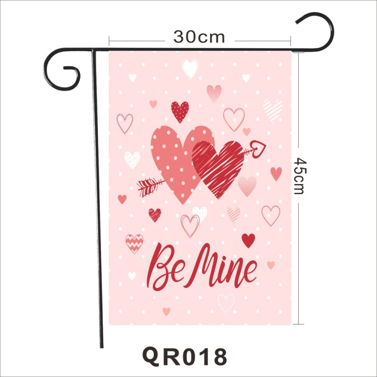 2 PCS Valentine Day Garden Flag Festive Atmosphere Garden Banner