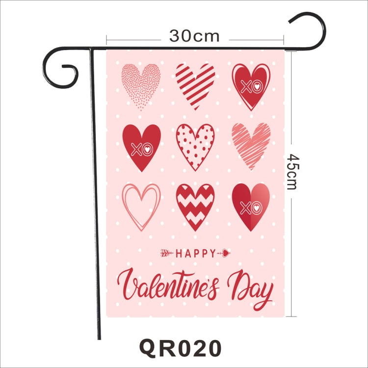2 PCS Valentine Day Garden Flag Festive Atmosphere Garden Banner