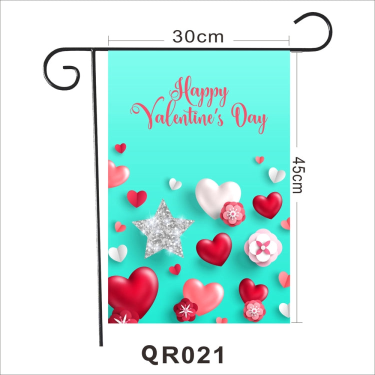 2 PCS Valentine Day Garden Flag Festive Atmosphere Garden Banner