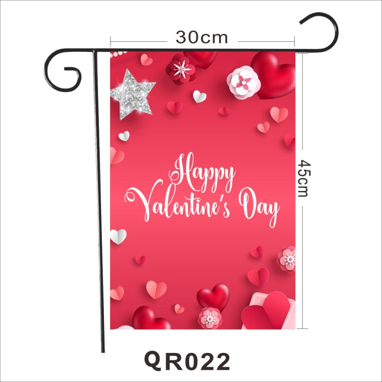 2 PCS Valentine Day Garden Flag Festive Atmosphere Garden Banner