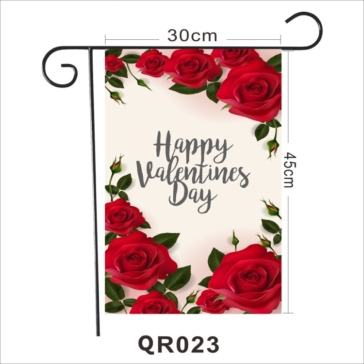 2 PCS Valentine Day Garden Flag Festive Atmosphere Garden Banner