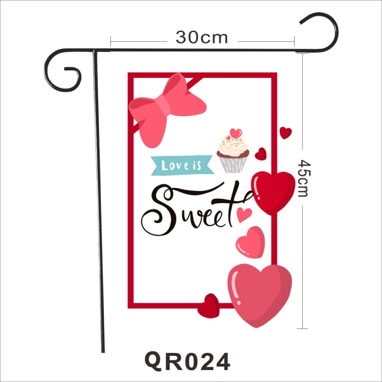 2 PCS Valentine Day Garden Flag Festive Atmosphere Garden Banner