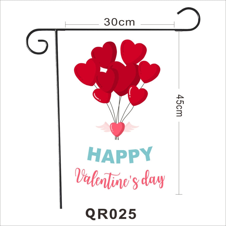 2 PCS Valentine Day Garden Flag Festive Atmosphere Garden Banner